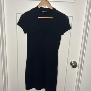 Wilfred free black mini dress size small with cut out neck.